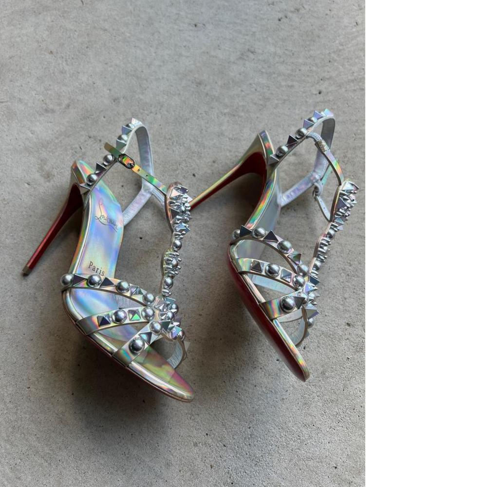100mm Goldora Iridescent Spike Gold AB Psychic Studded Sandals E546